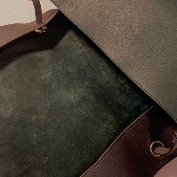 Celine $2500 all soft bag in forest green, black and grey - Picture 11 of 14